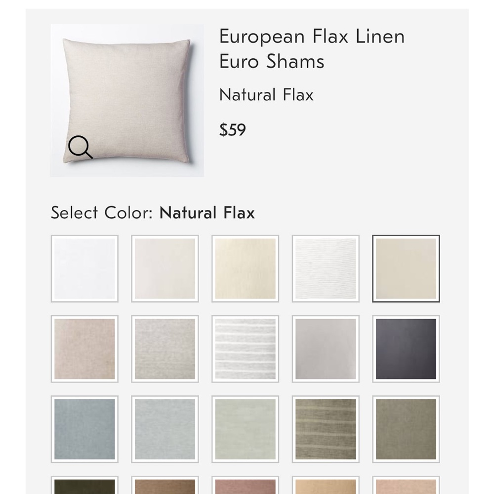 NWOT West Elm European Flax Euro Sham in natural flax, set of 2 - Picture 2 of 5